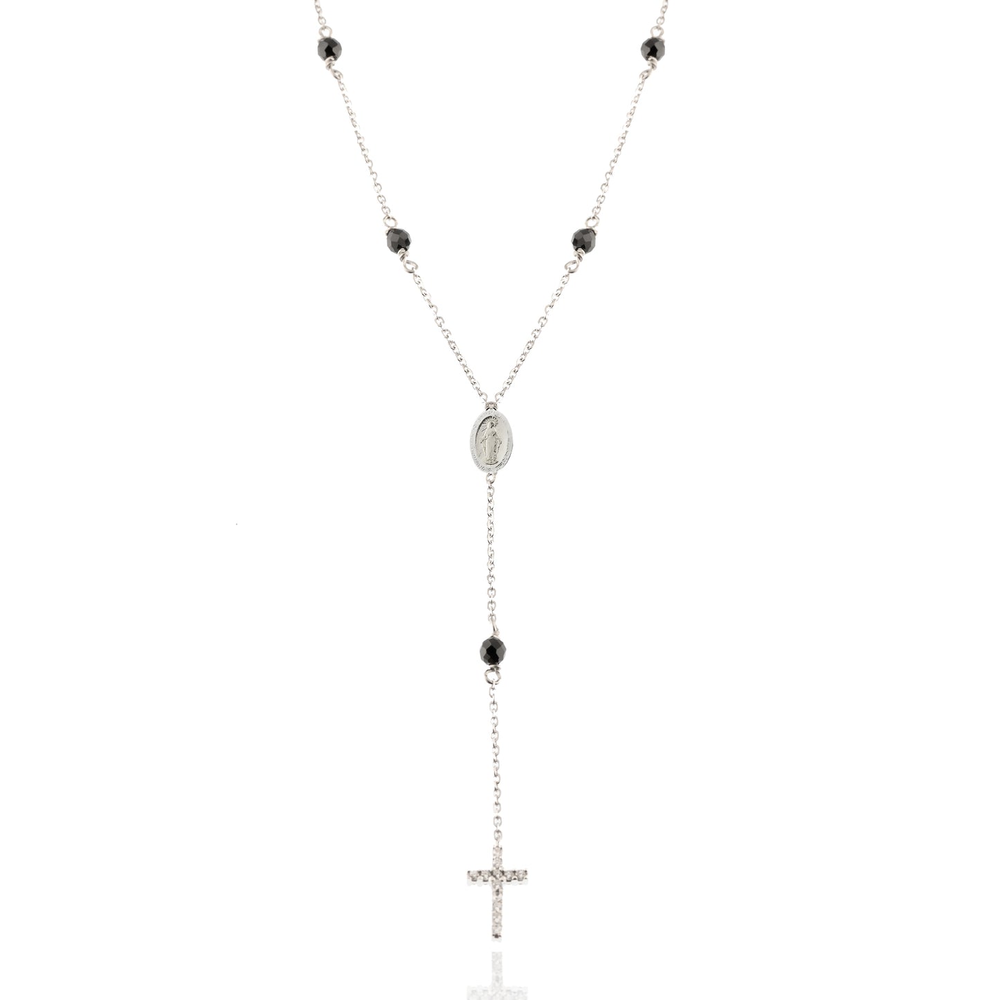 Cross Necklace in Real Gold and Zircons