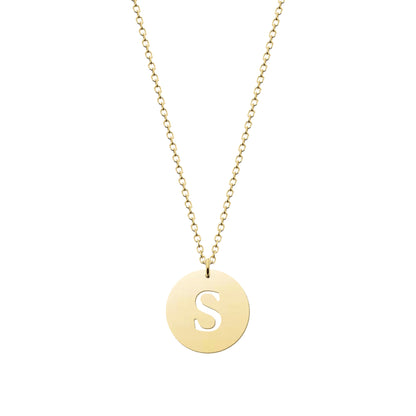 Initial Gold Medal Necklace