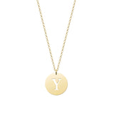 Initial Gold Medal Necklace