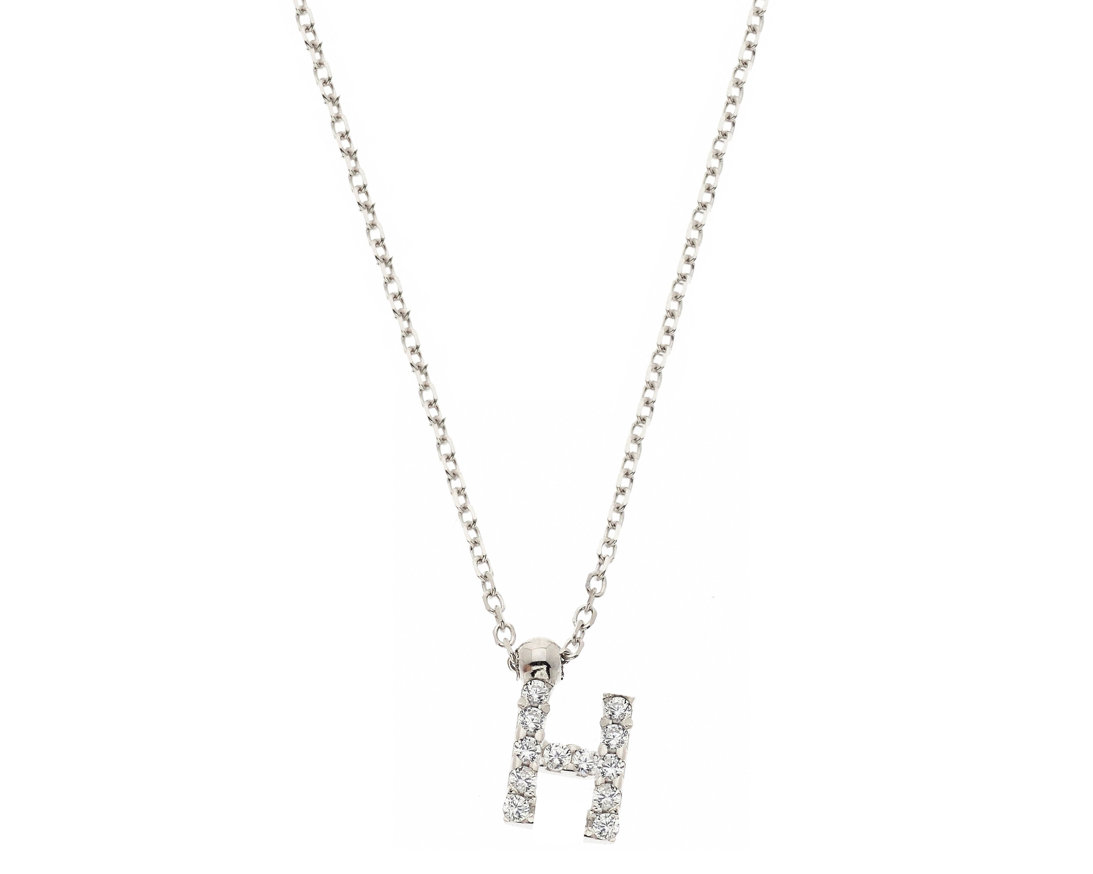Initial Necklace in Real Gold and Zircons