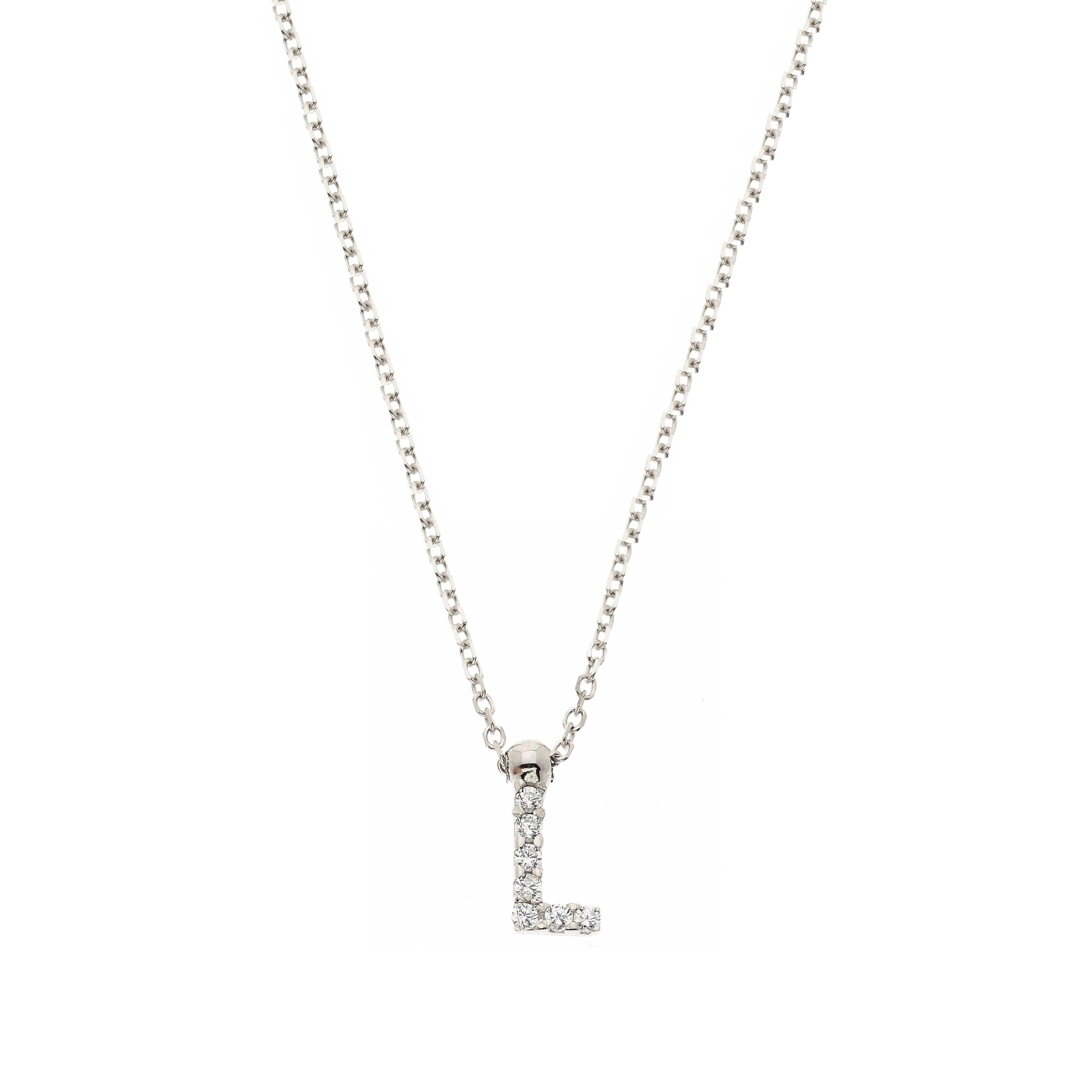 Initial Necklace in Real Gold and Zircons – Facco Gioielli
