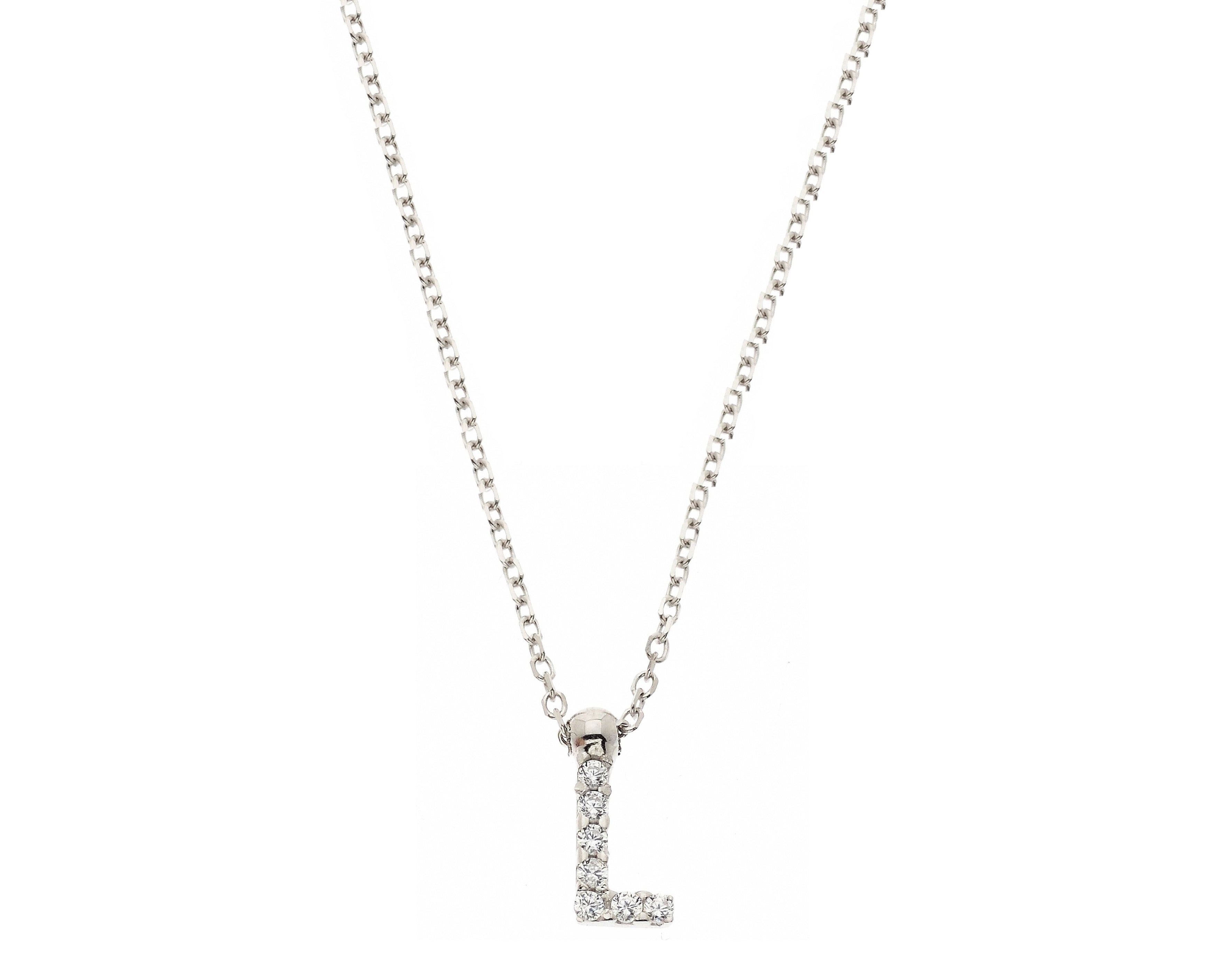 Initial Necklace in Real Gold and Zircons