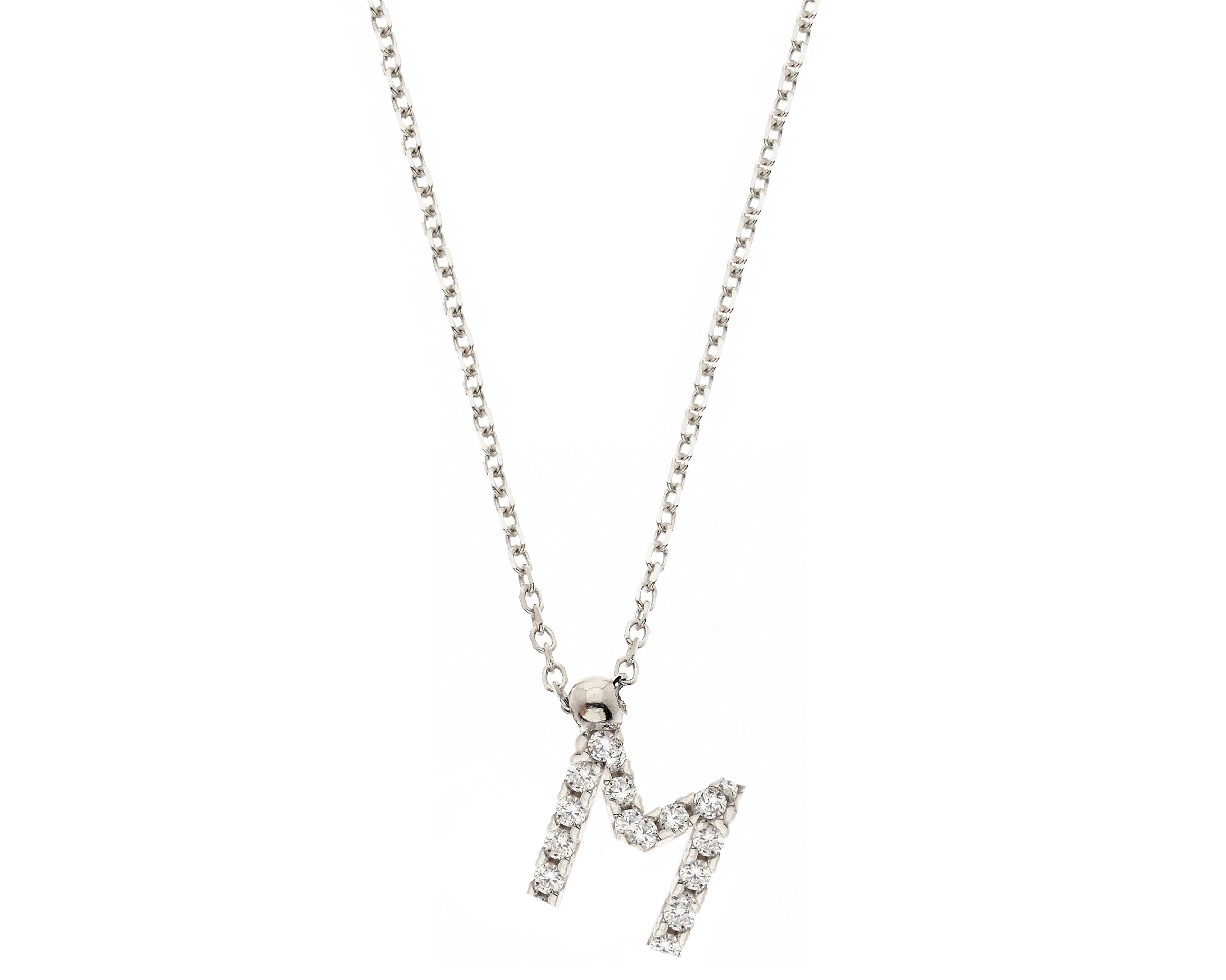 Initial Necklace in Real Gold and Zircons