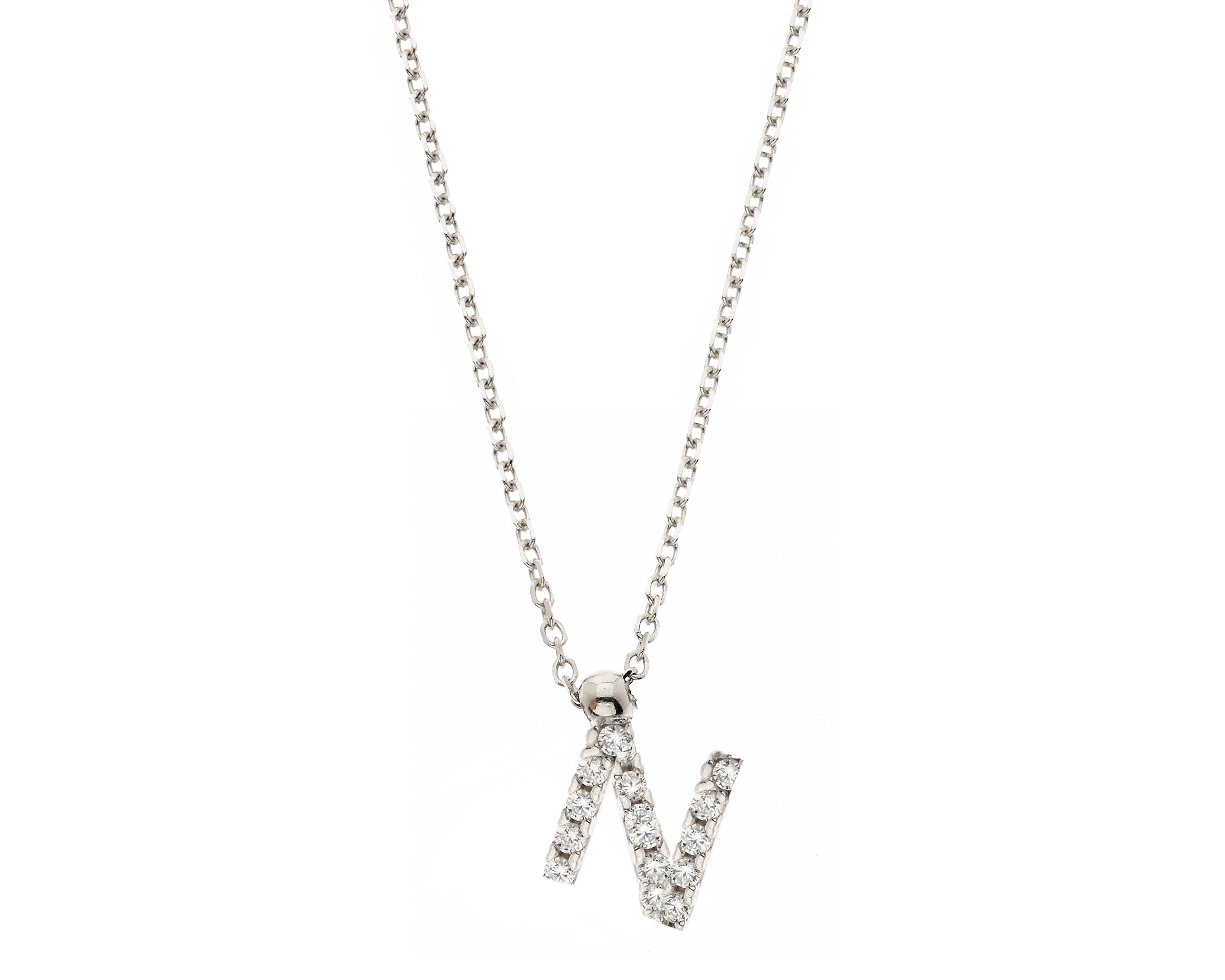 Initial Necklace in Real Gold and Zircons