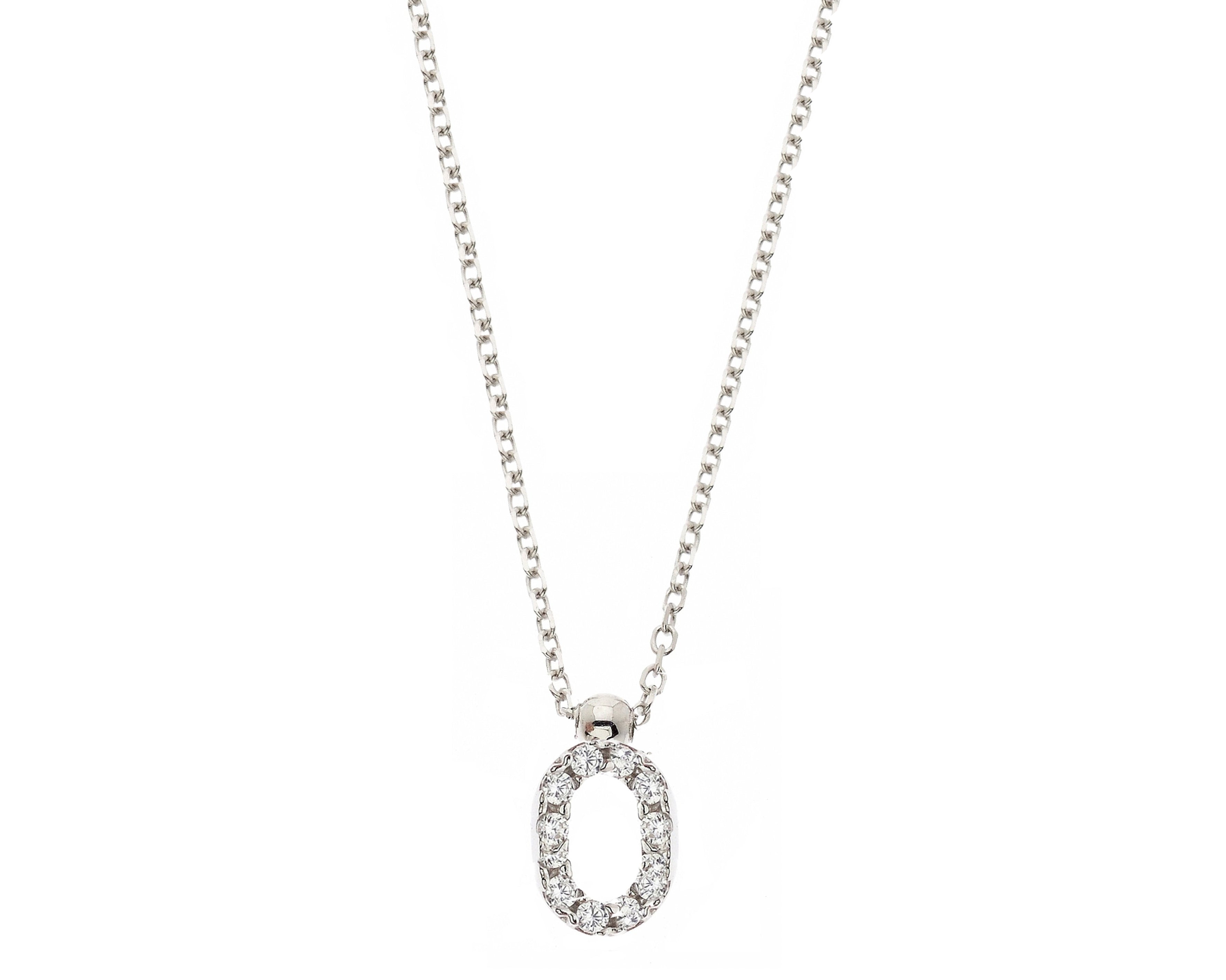 Initial Necklace in Real Gold and Zircons