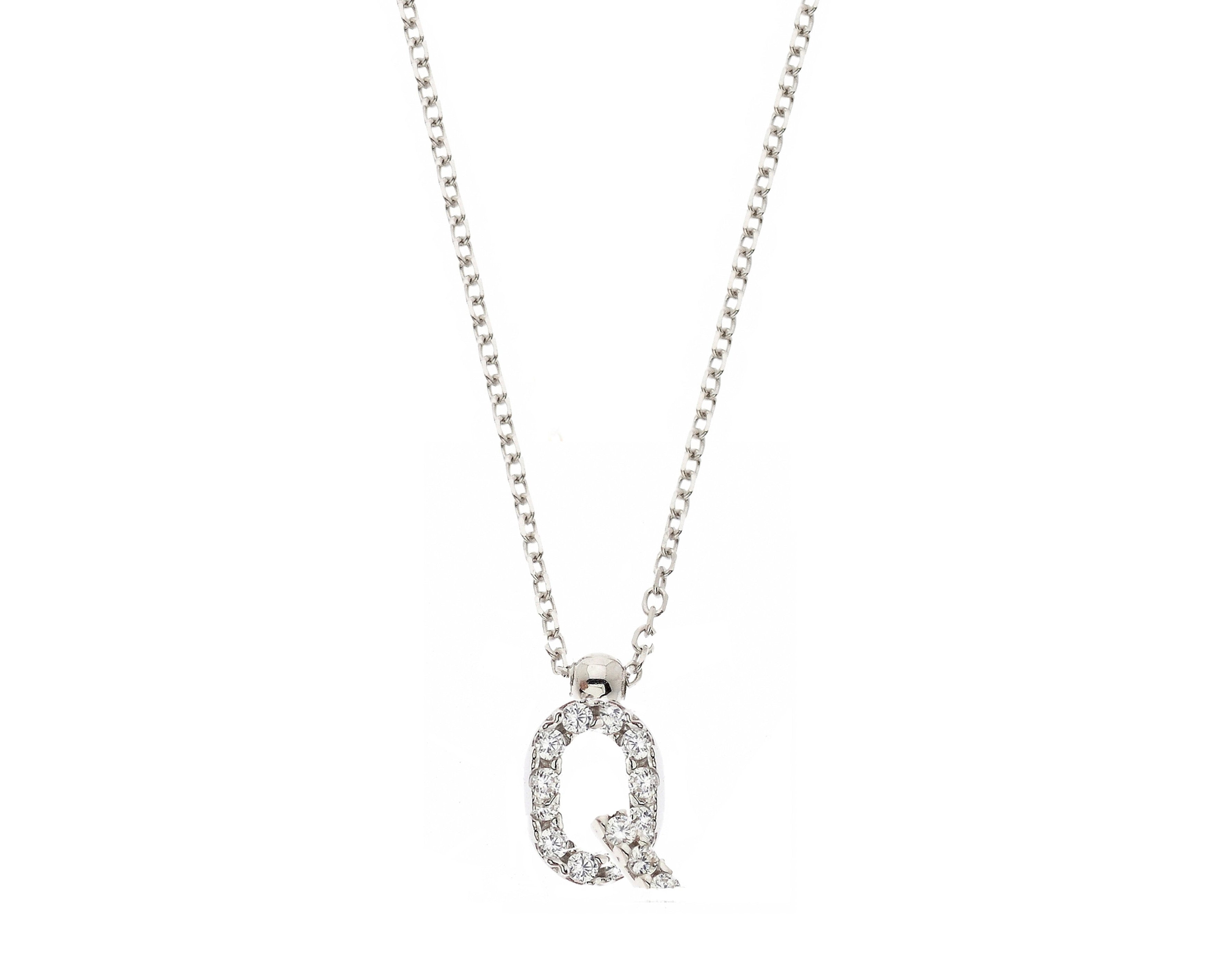 Initial Necklace in Real Gold and Zircons