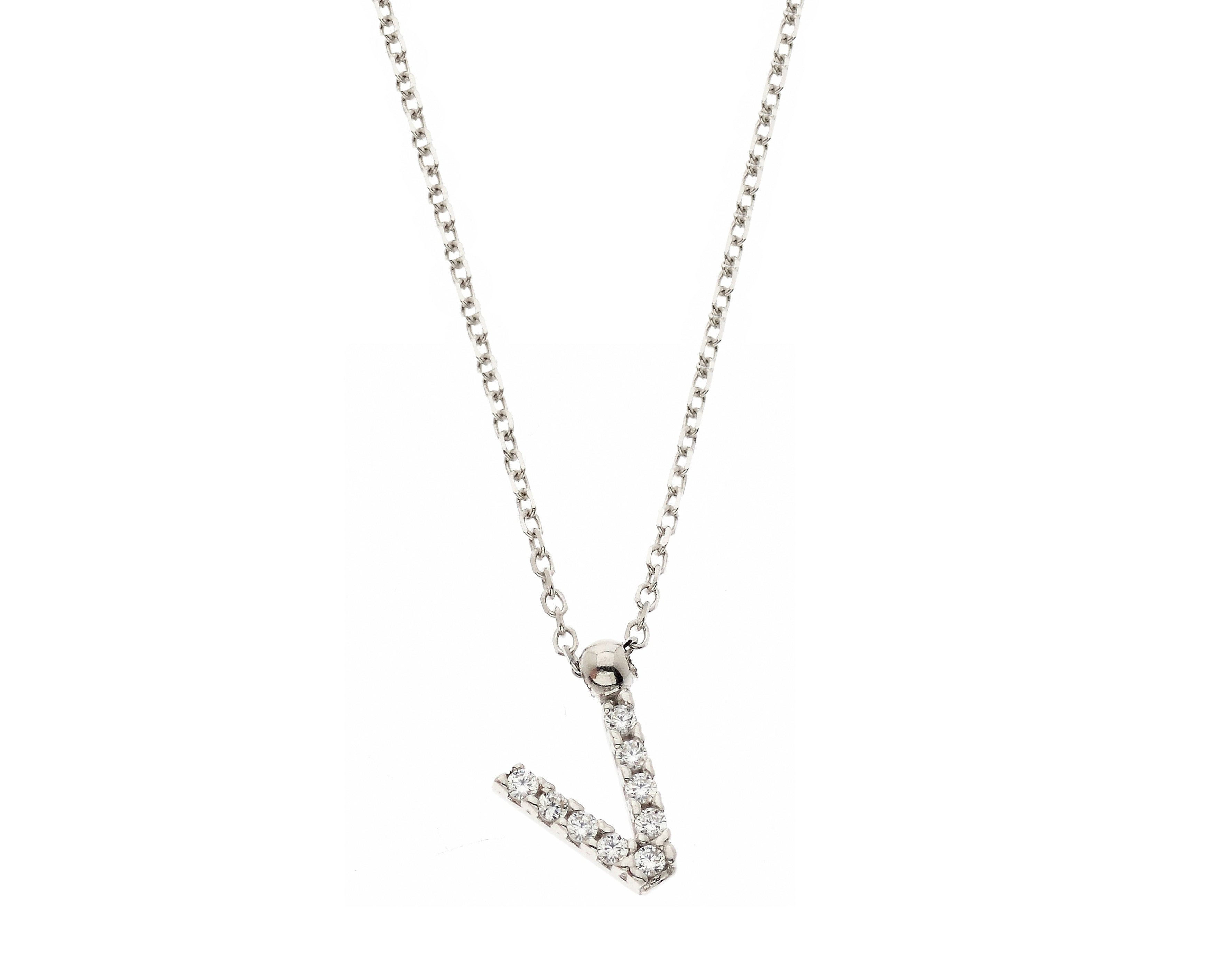 Initial Necklace in Real Gold and Zircons
