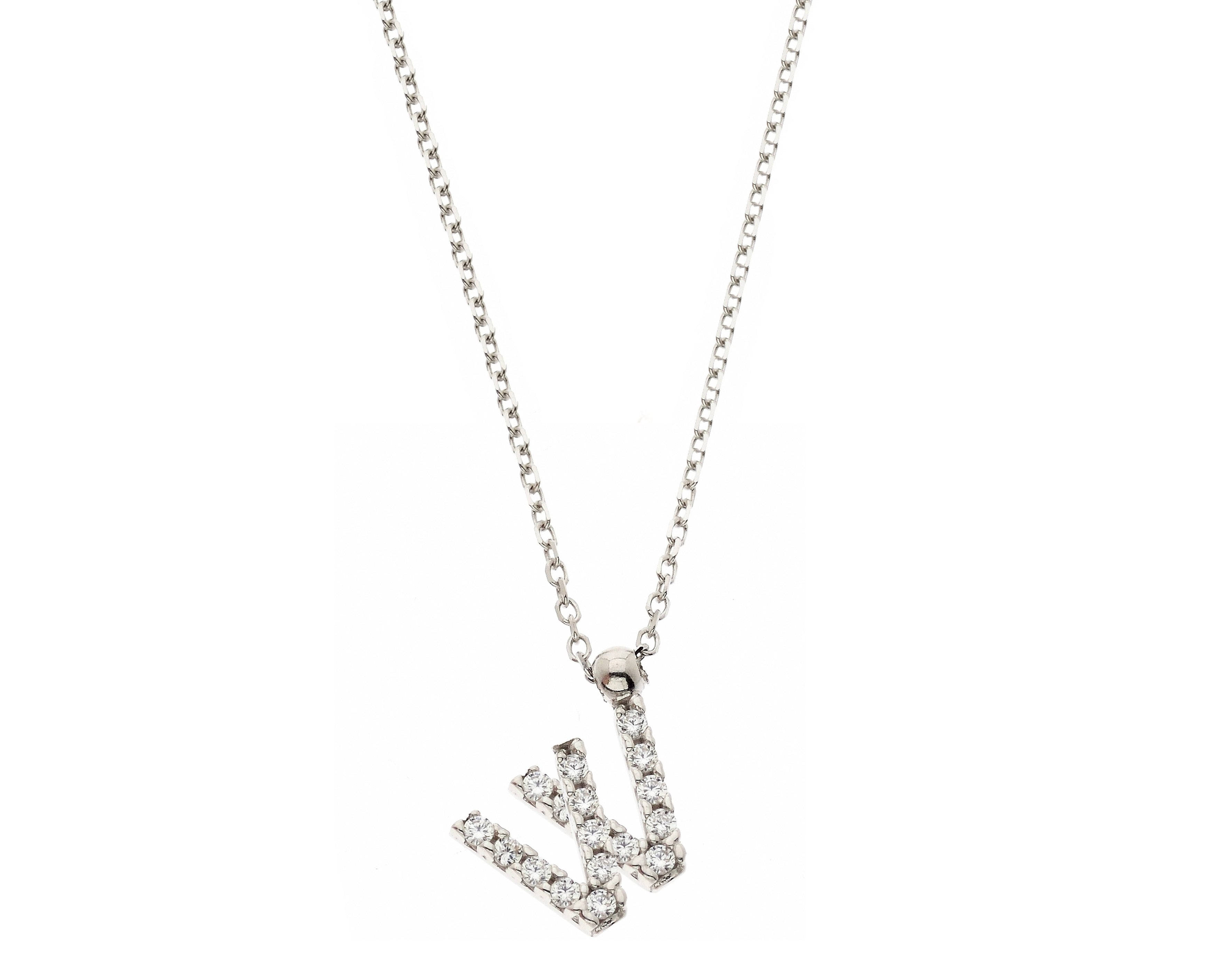 Initial Necklace in Real Gold and Zircons