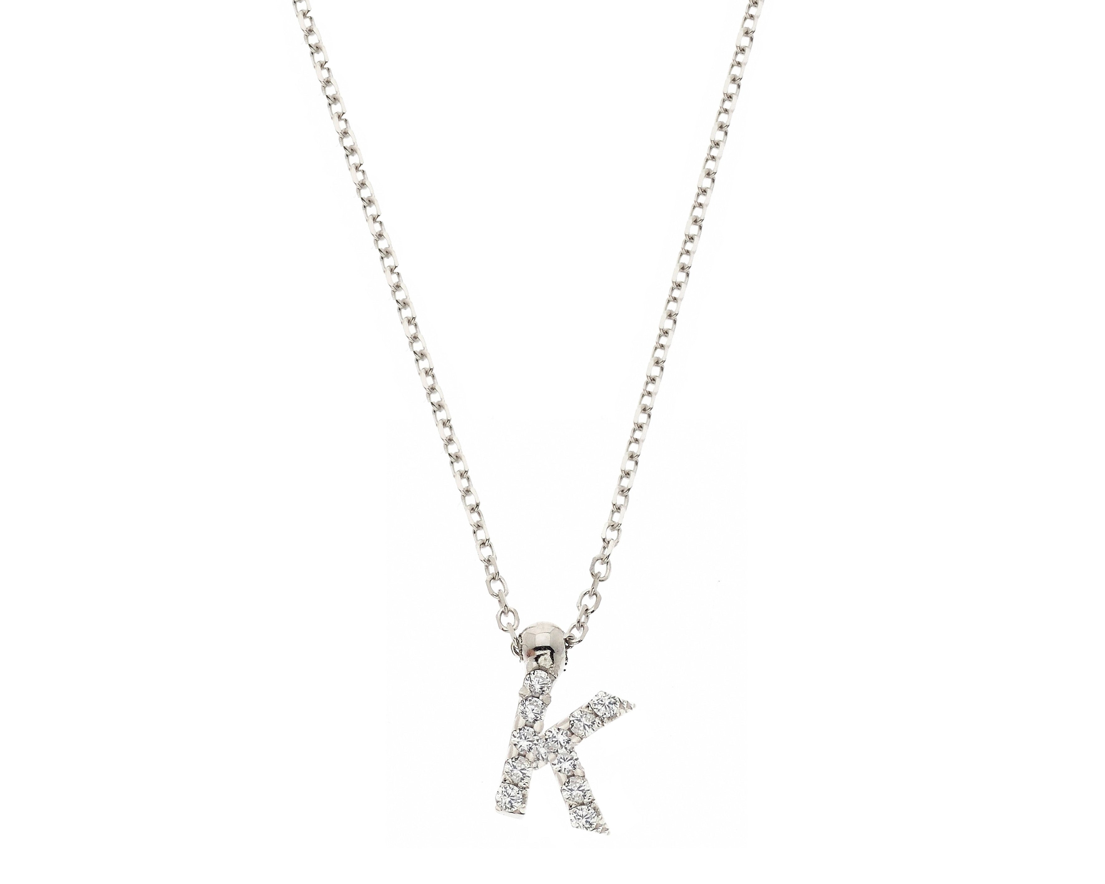 Initial Necklace in Real Gold and Zircons