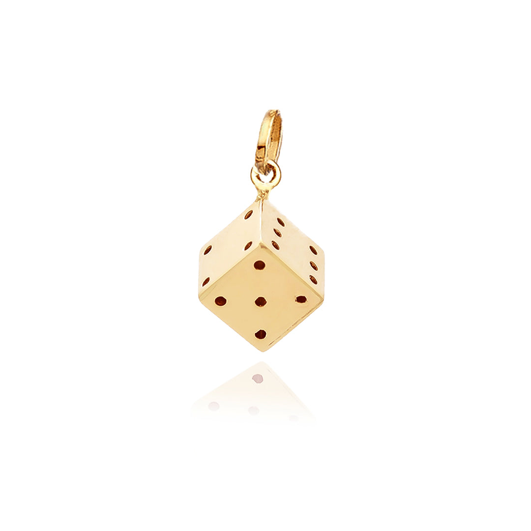 Dice Pendant in Real Gold