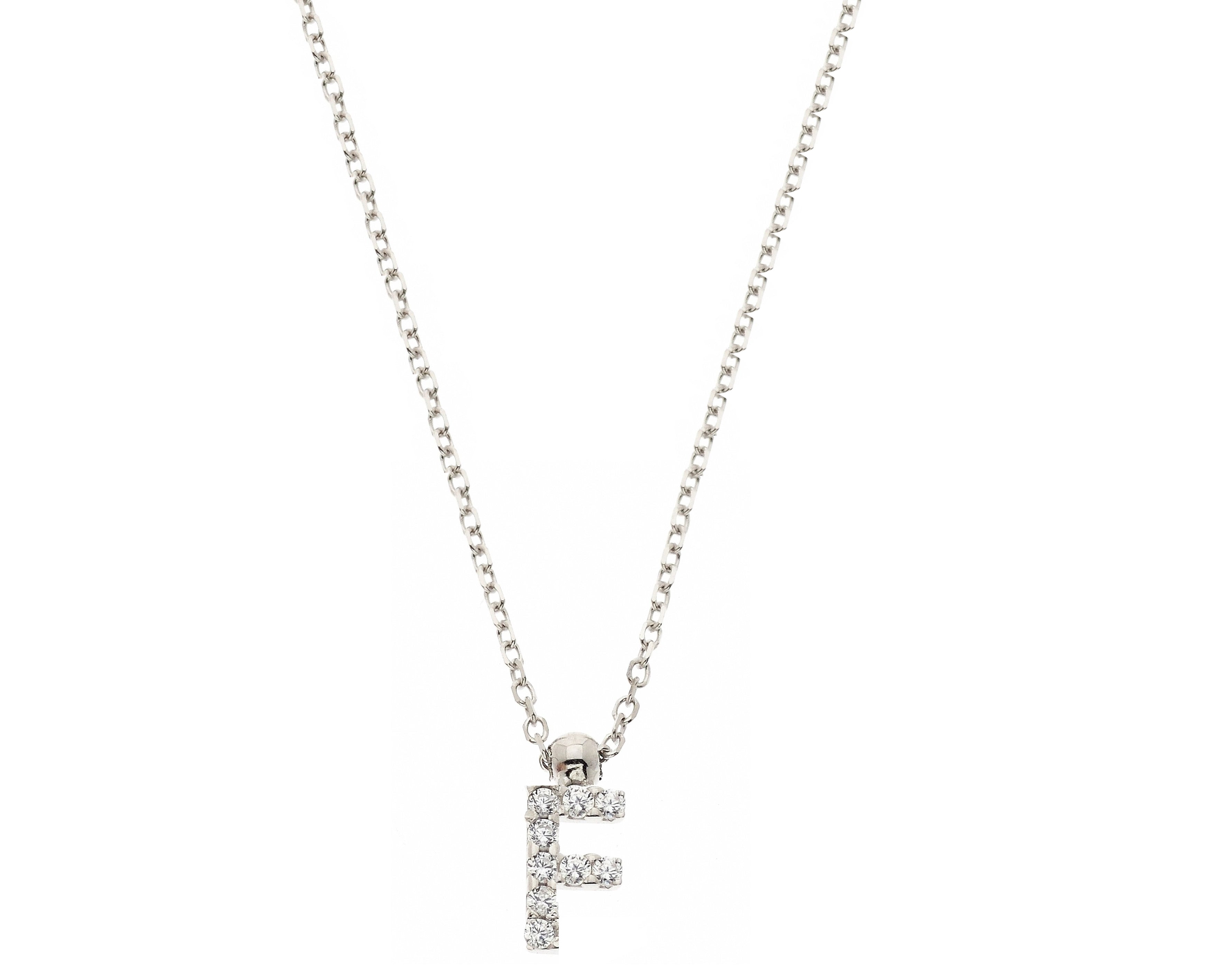 Initial Necklace in Real Gold and Zircons