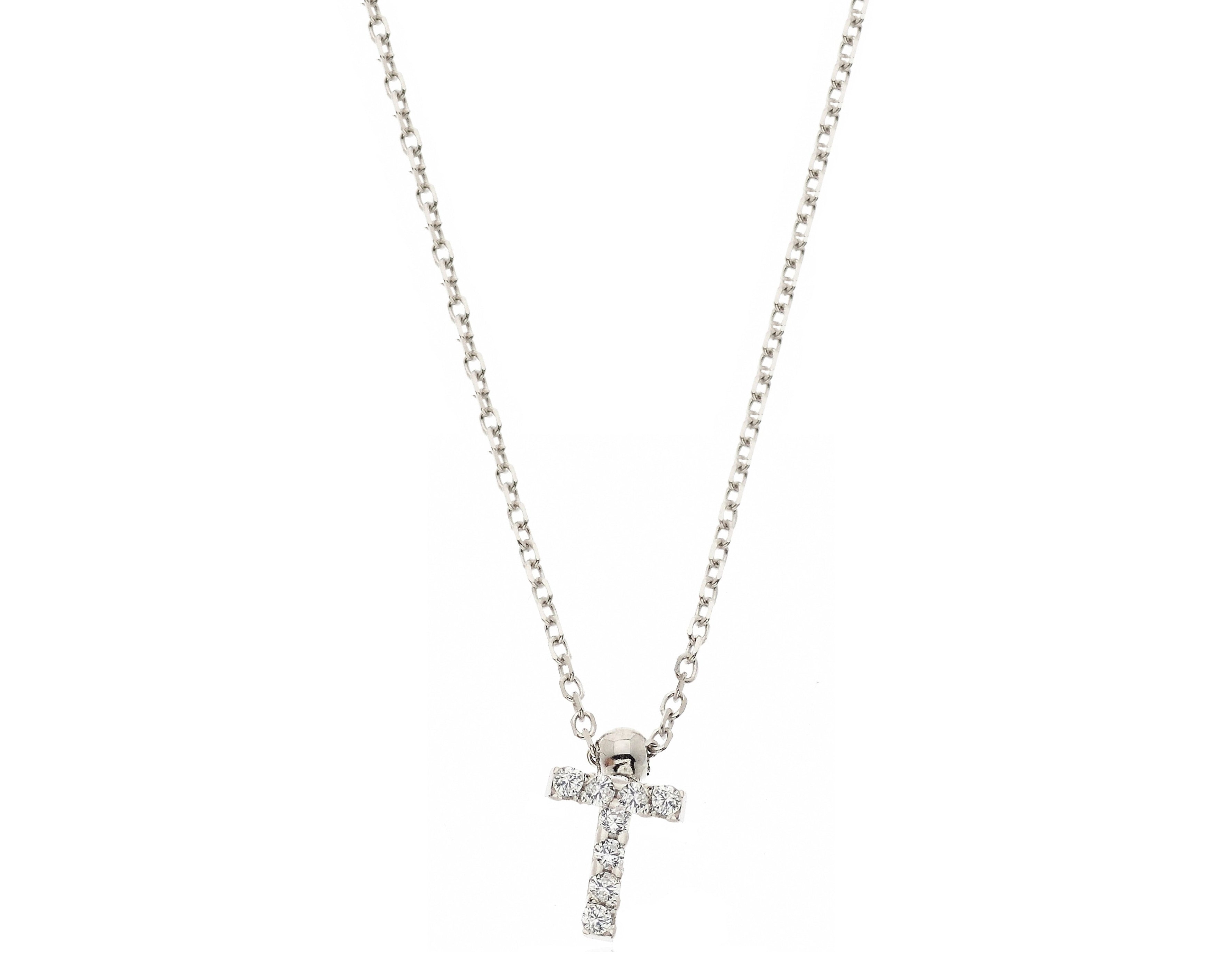 Initial Necklace in Real Gold and Zircons