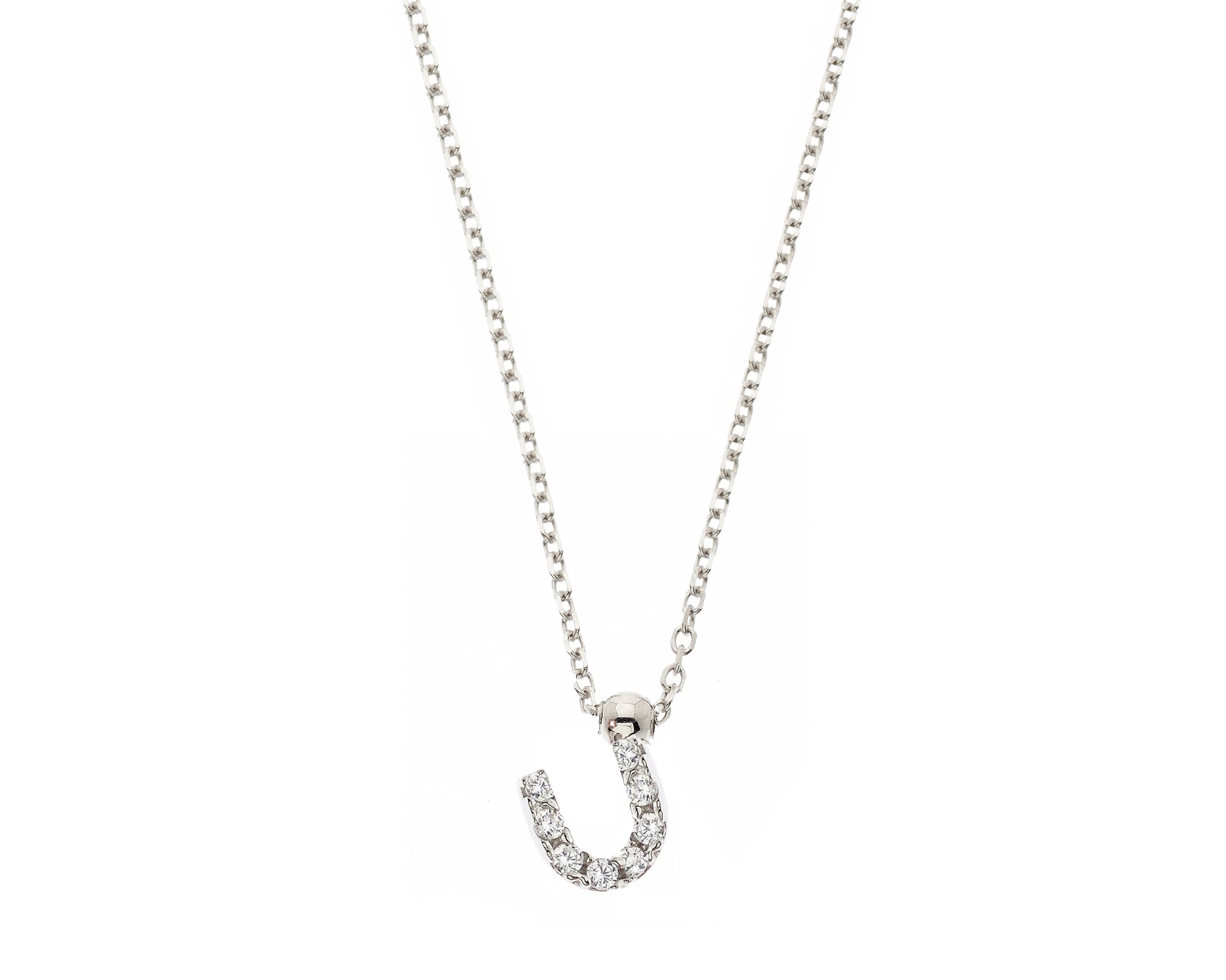 Initial Necklace in Real Gold and Zircons