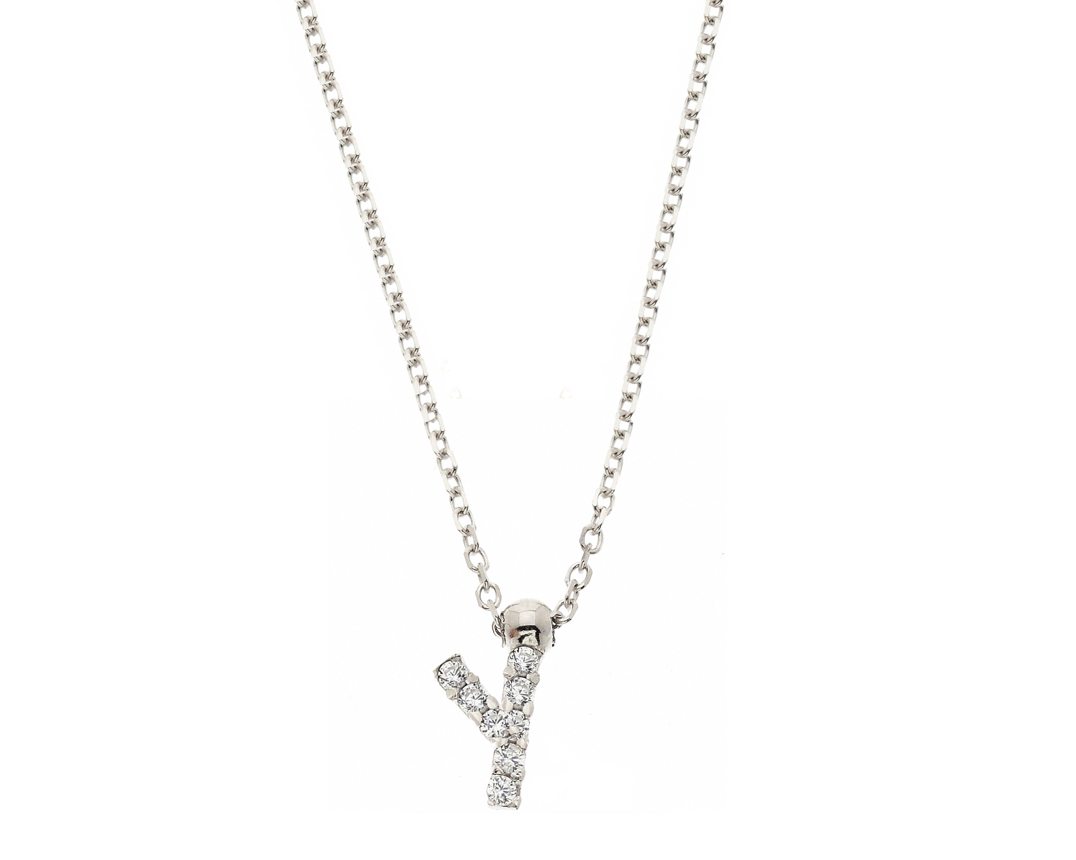 Initial Necklace in Real Gold and Zircons
